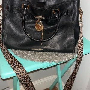 Michael kors black leather bag